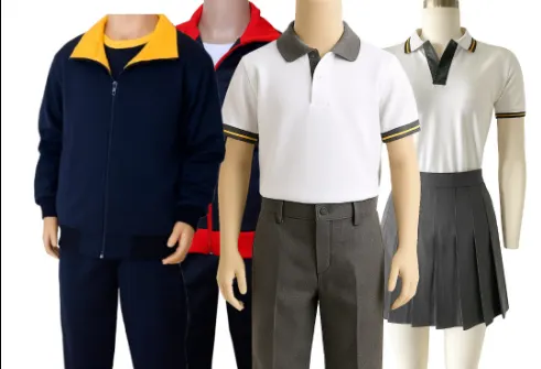 Chaqueta, polera y falda de uniforme de colegio