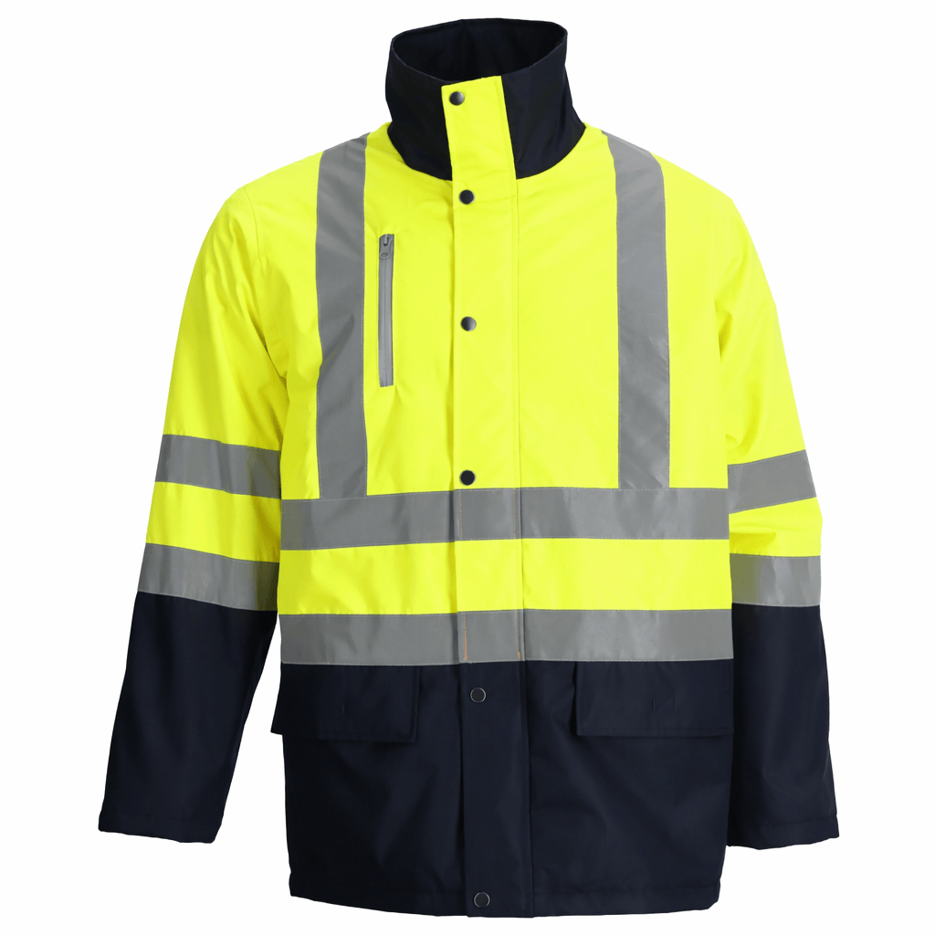 PARKA TÉRMICA BICOLOR ALTO TRÁFICO Azul Marino Reflectante – Alta Visibilidad Industrial ByGhosh Chile